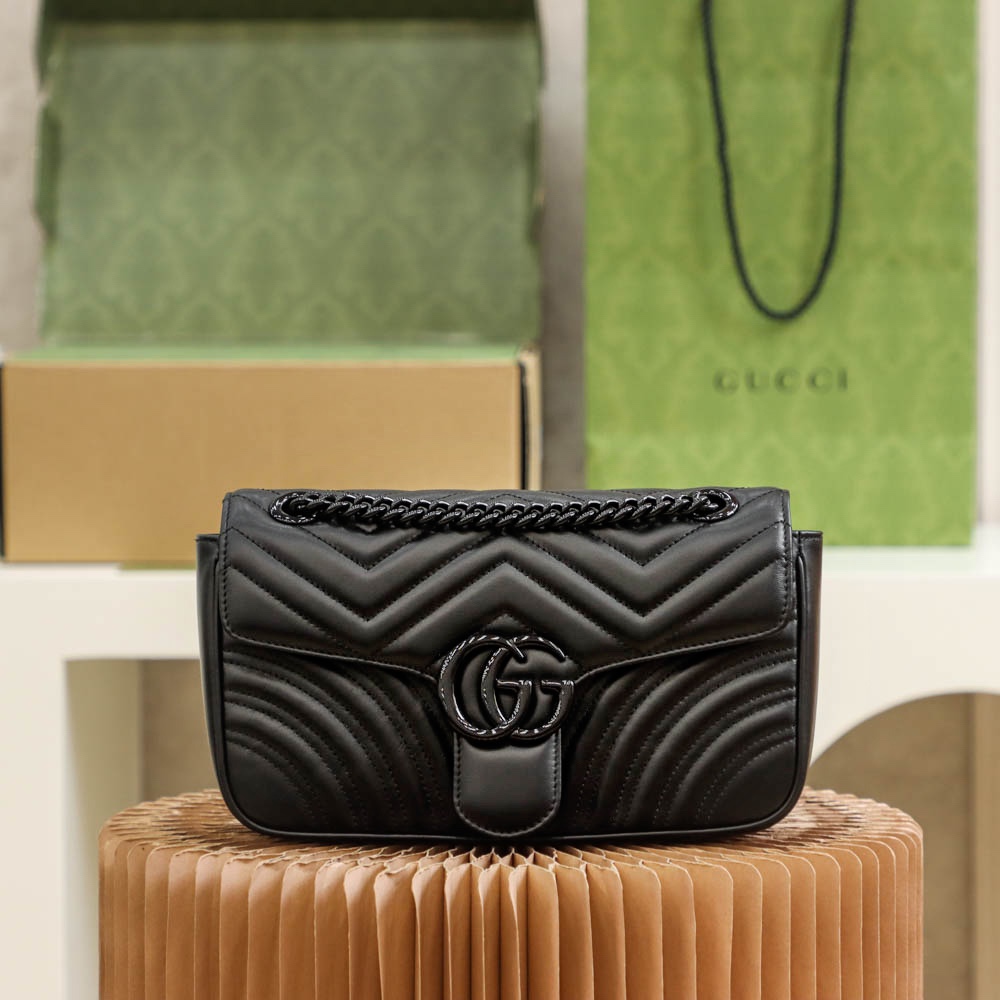 Boutique Quality Gucci GG Marmont So Black 443497 26